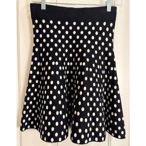 Maeve Anthropologie Black White Polka Dot Knit Skirt XS